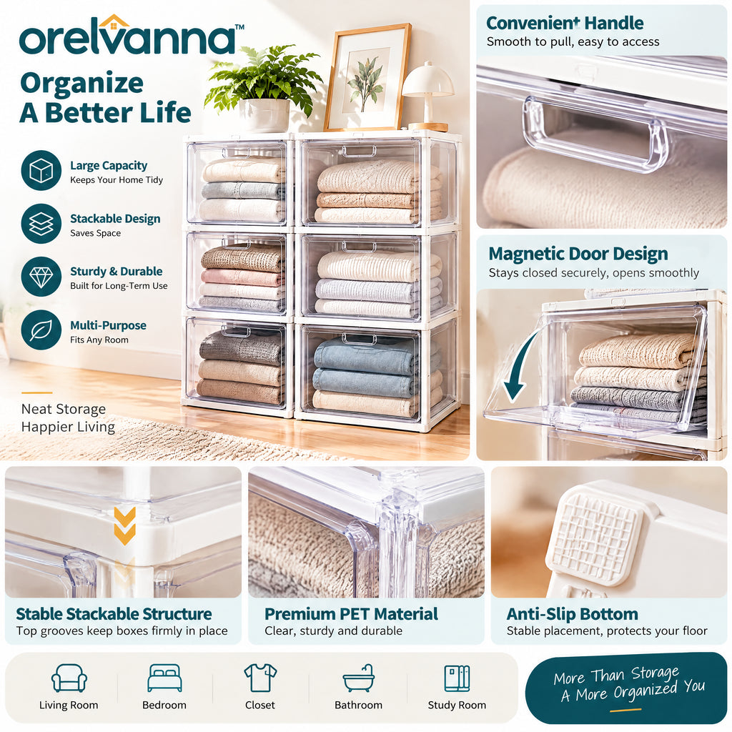 Orelvanna™ Modular Clear Front Storage Drawer Set — image 4