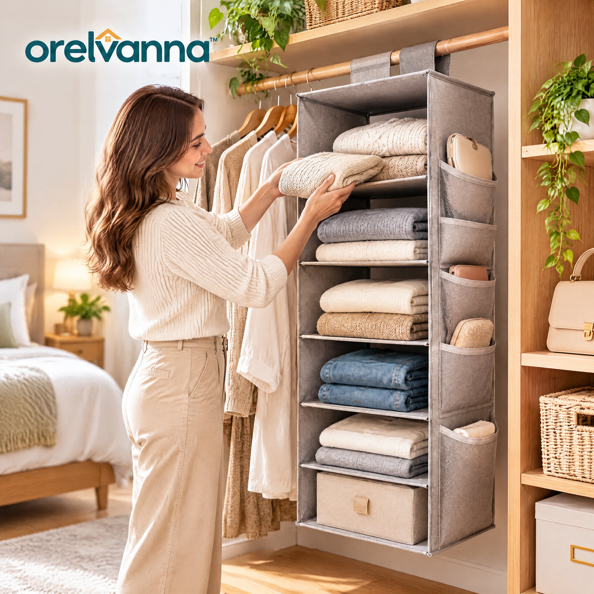 Orelvanna™ Hanging Closet Shelf Organizer — image 4