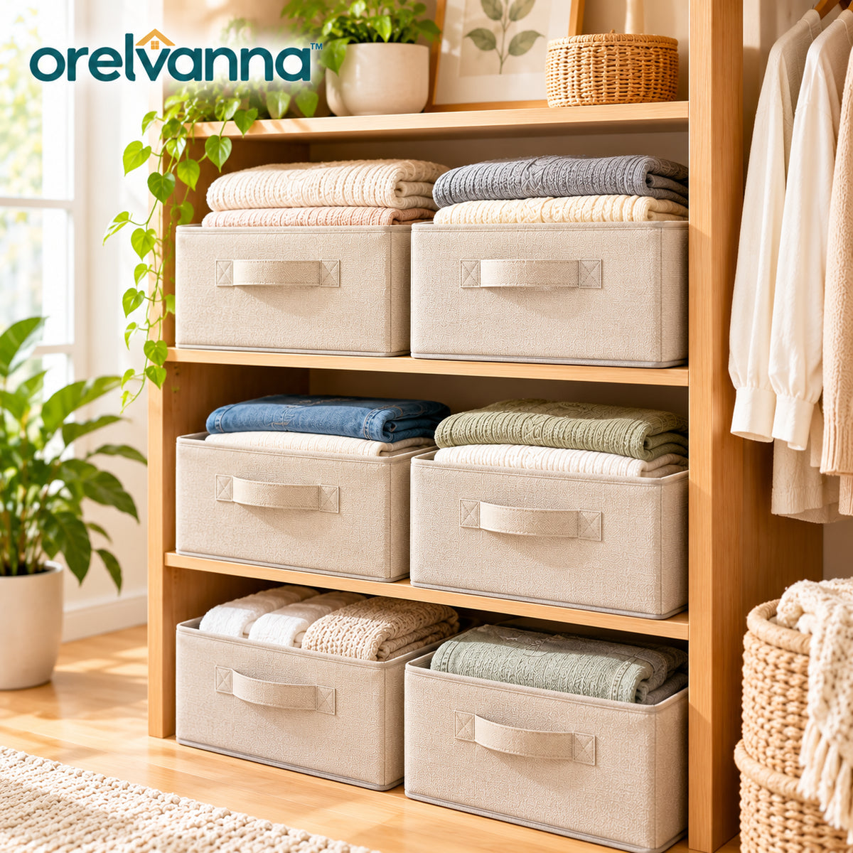 Orelvanna™ Fabric Closet Storage Bin Set — image 1