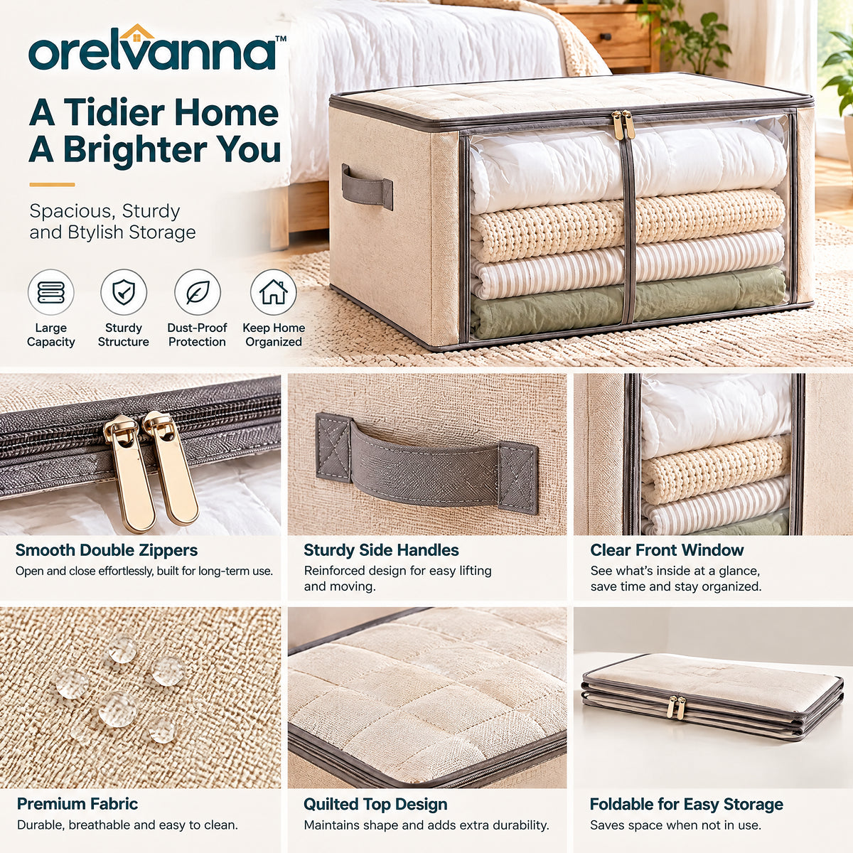 Orelvanna™ Large Bedding Storage Organizer — image 5
