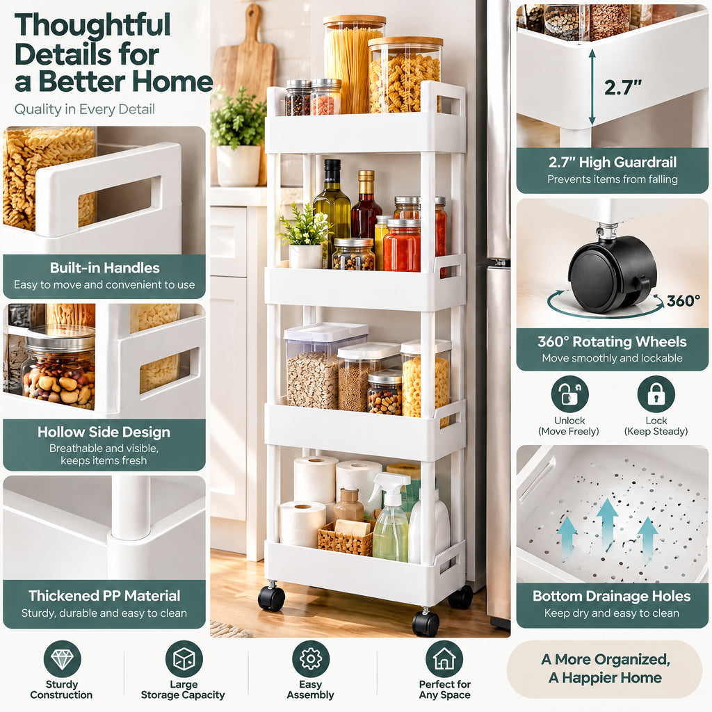 Orelvanna™ Slim Rolling Storage Cart — image 5
