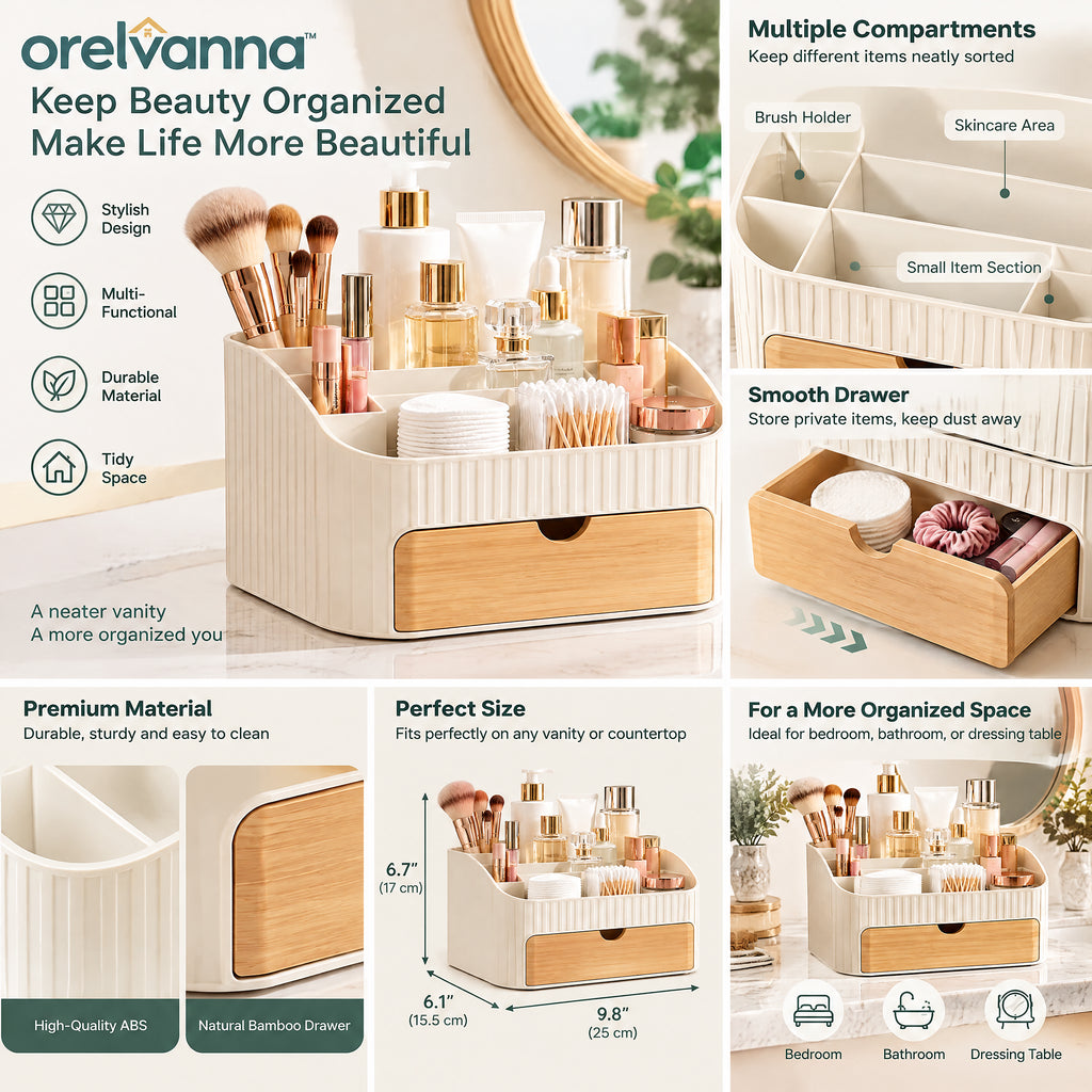 Orelvanna™ Bathroom Countertop Organizer with Drawer — image 2