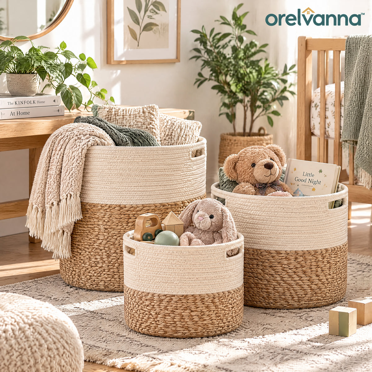 Orelvanna™ Woven Decorative Storage Basket Set — image 2