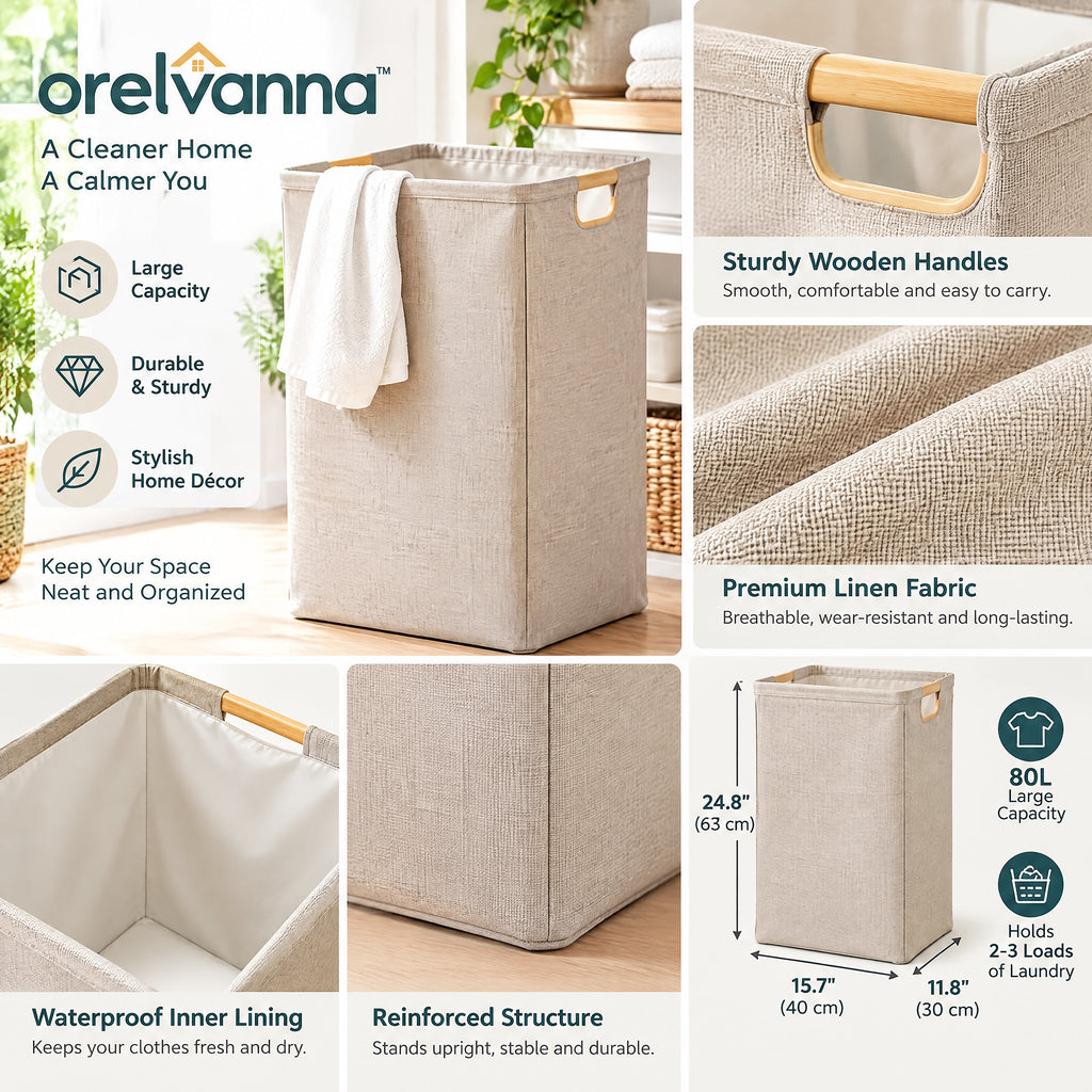 Orelvanna™ Large Fabric Laundry Hamper — image 2