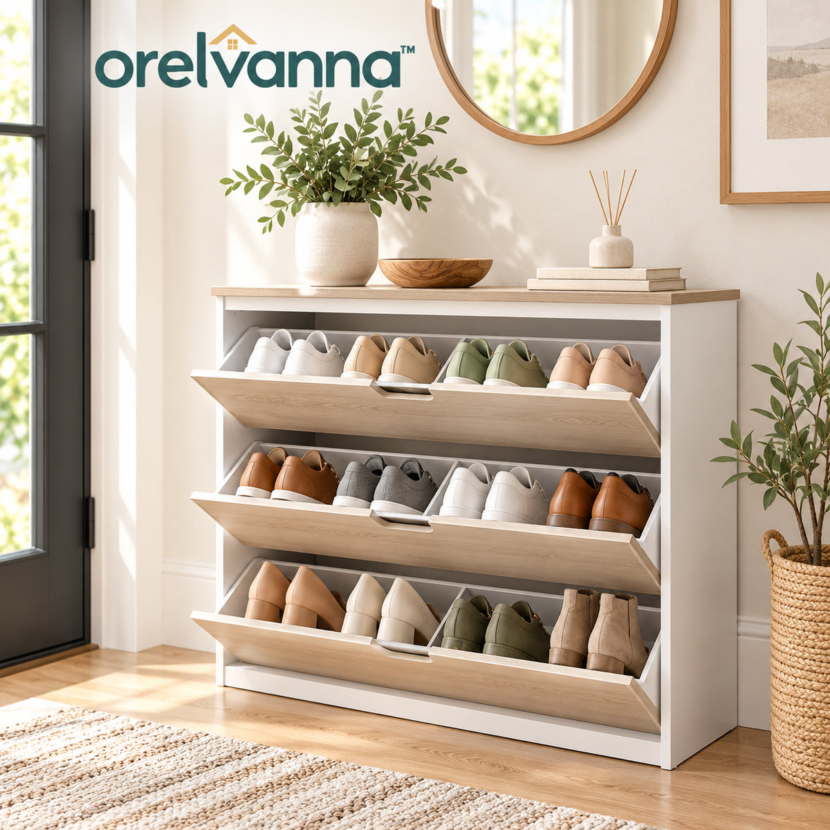 Orelvanna™ 3-Tier Entryway Shoe Storage Cabinet — image 1
